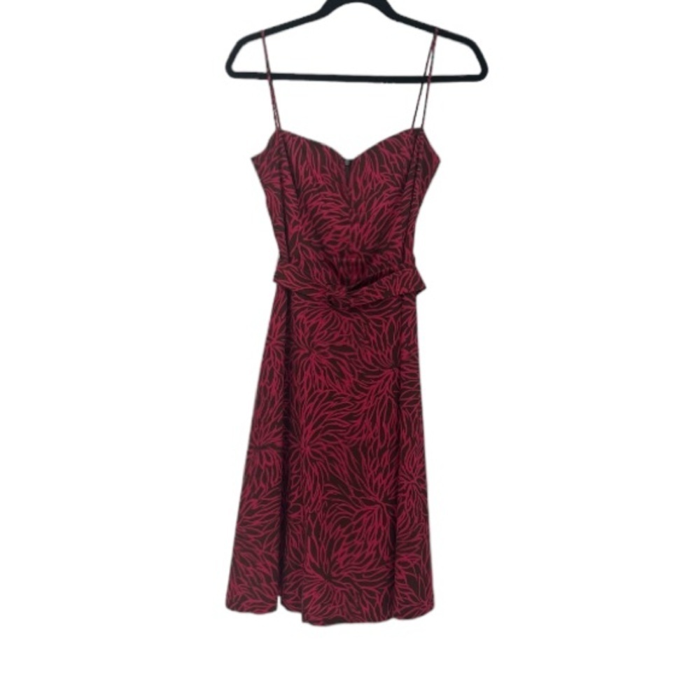 Milly Sleeveless Belted Tropical Floral Cotton Dress Size 4